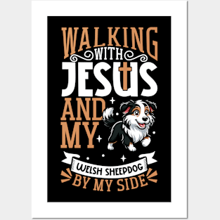 Jesus and dog - Welsh Sheepdog Posters and Art